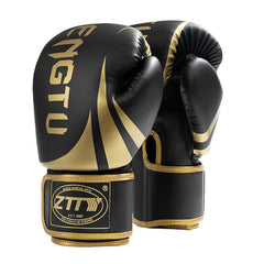 Black gold boxing gloves