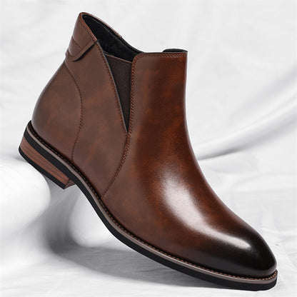Men’s Retro High-Top Leather Boots Formal Short Ankle Shoes