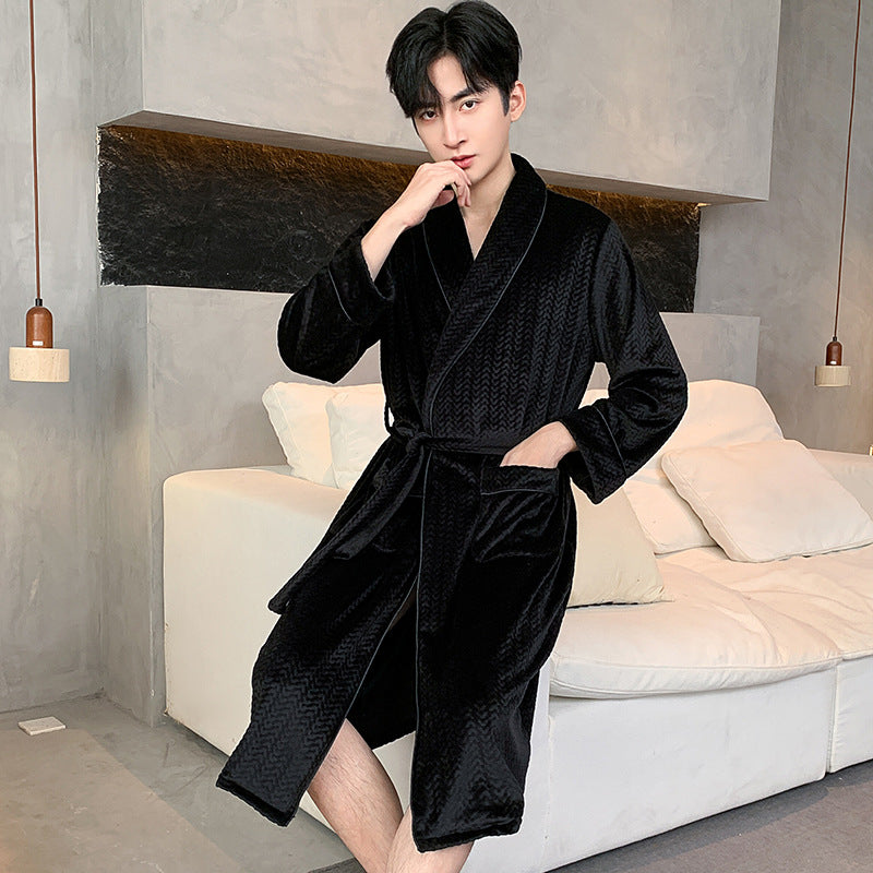 Buy Double-Sided Velvet Extra-Thick Island Bathrobe for Comfort