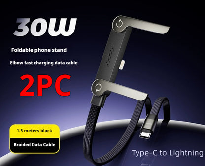 Foldable Bracket Data Cable – Fast Charging 2-in-1 Type-C Cable
