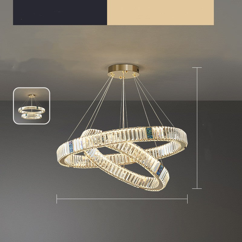 Light Luxury Crystal Living Room Chandelier Stainless Steel