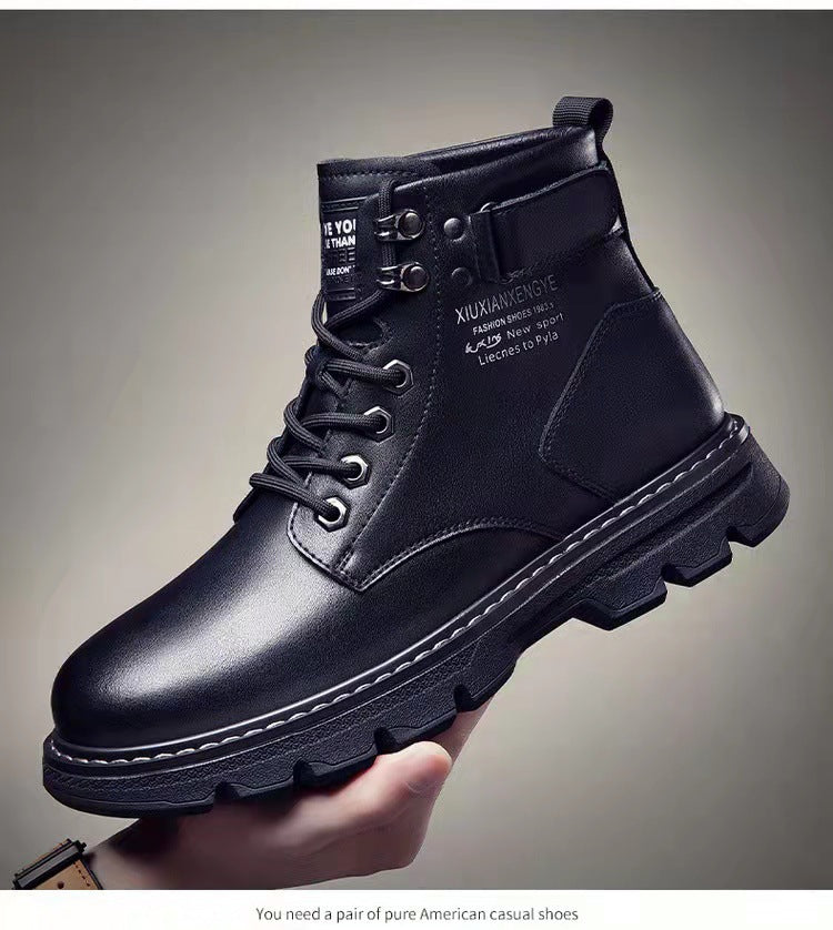 Korean Style Mid to High Top Boots for Men Stylish Streetwear