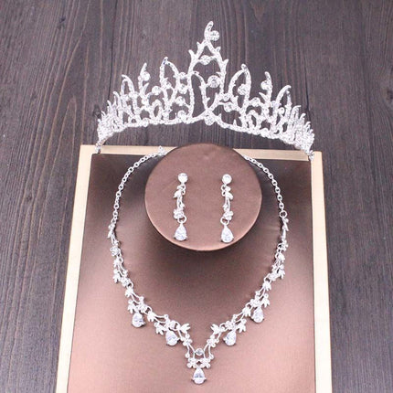 Buy Elegant Bridal Rhinestone Crown Necklace Set for Weddings