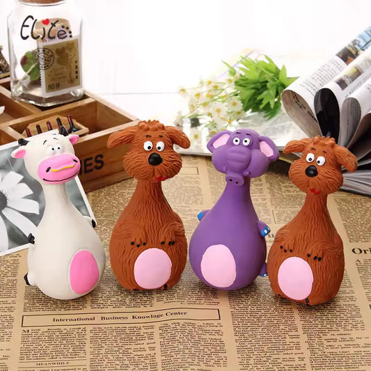 4pcs Cute Latex Dog Chew Toys with Sound for Puppies