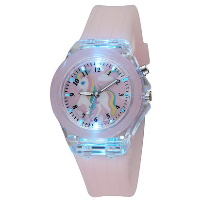Buy Luminous Unicorn Silicone Quartz Watch for Children and Kids