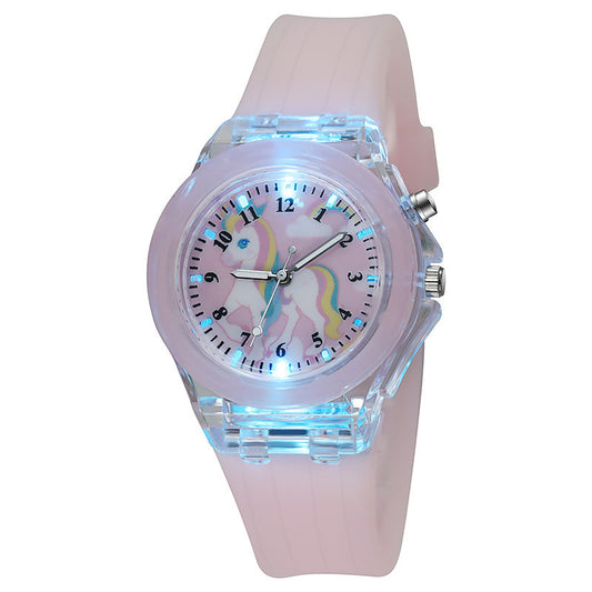 Buy Luminous Unicorn Silicone Quartz Watch for Children and Kids