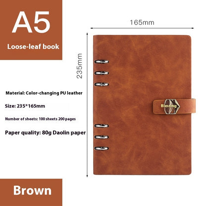 A5 Loose Leaf Notebook Removable Notepad for Office Meetings