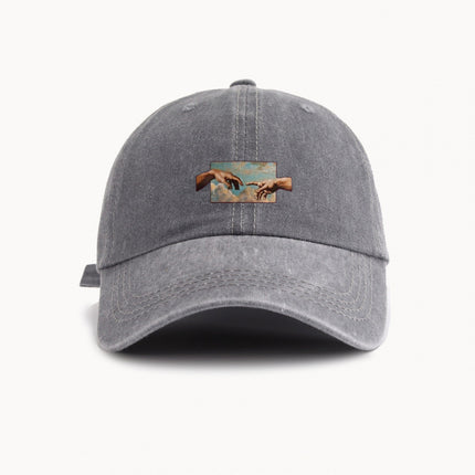 Water-Washed Vintage Baseball Cap With Wide Brim Casual Style
