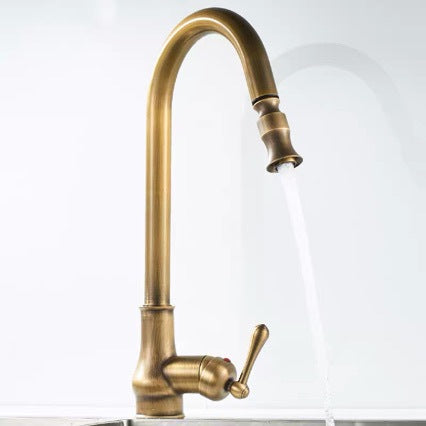 Antique Pull-Out Kitchen Faucet for Vintage Sink Style Uses