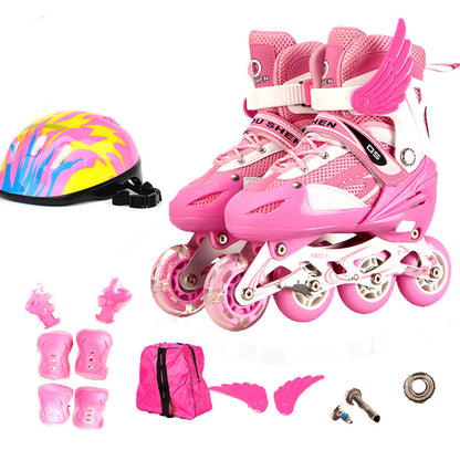 Adjustable PU Single Children Skating Shoes for Active Kids