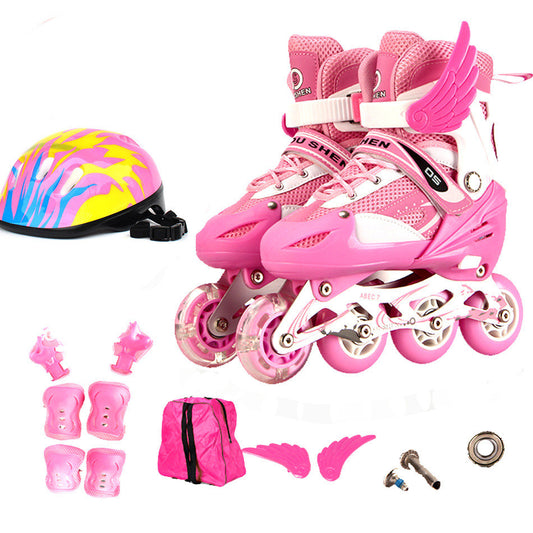 Adjustable PU Single Children Skating Shoes for Active Kids