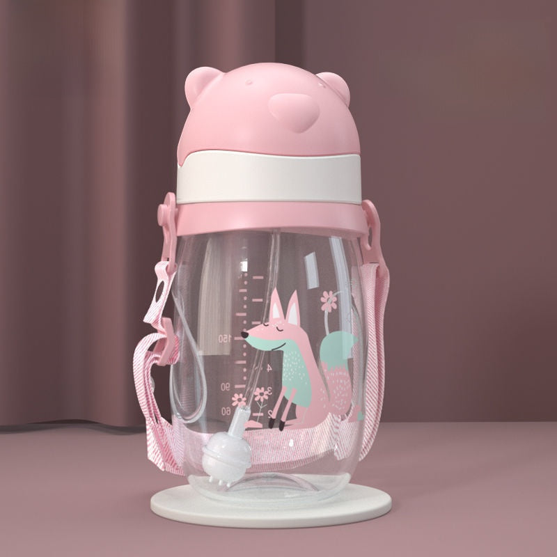 Baby Bottle with Straw Handle Wide Mouth for Daily Feeding