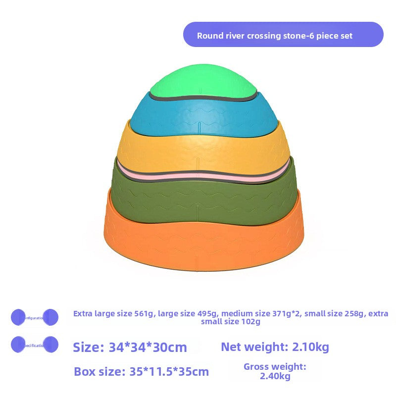 Early education toy circular stepping balance bridge stone