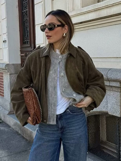 Early spring new style suede casual women's jacket