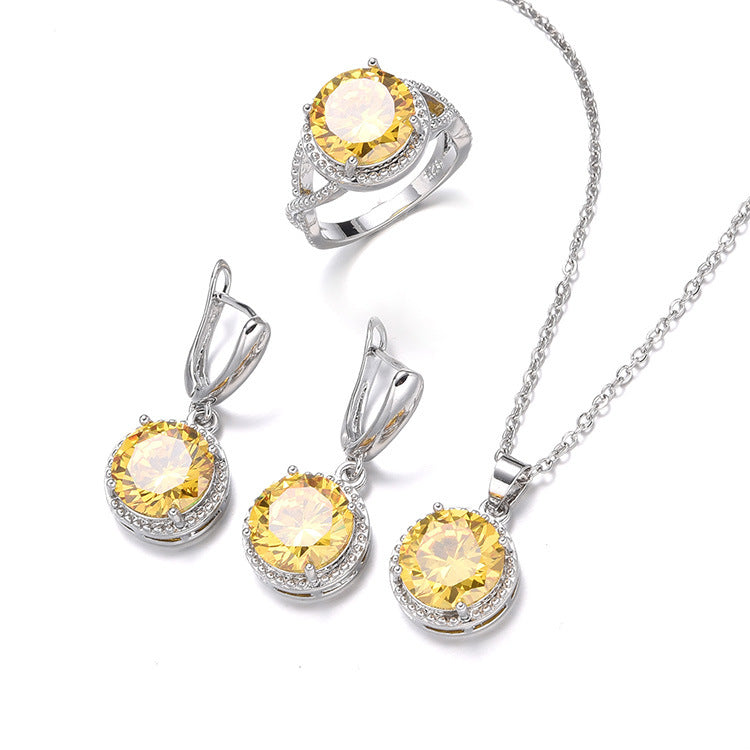 Earring and ring three-piece