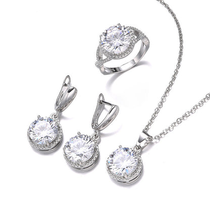 Earring and ring three-piece