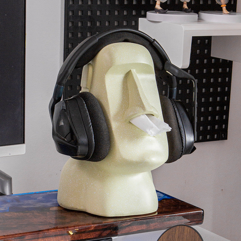 Easter Island Moai Resin Tissue Box