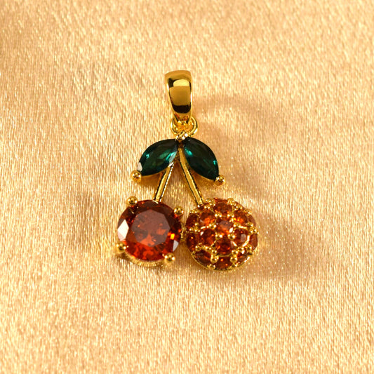 Cherry And Grape Charm Pendant Heart Design Perfect Gifts