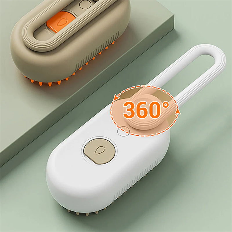 3-in-1 Electric Steam Pet Brush – Hair Removal & Massage Comb