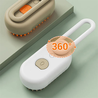 3-in-1 Electric Steam Pet Brush – Hair Removal & Massage Comb