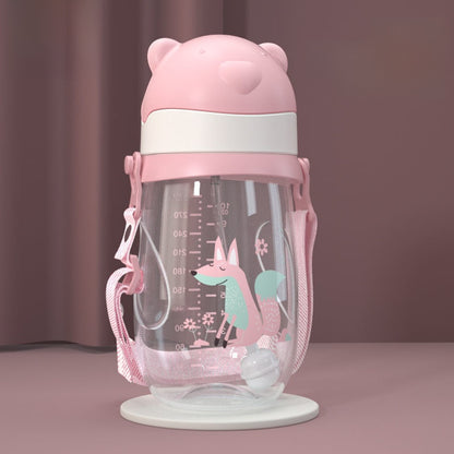 Baby Bottle with Straw Handle Wide Mouth for Daily Feeding