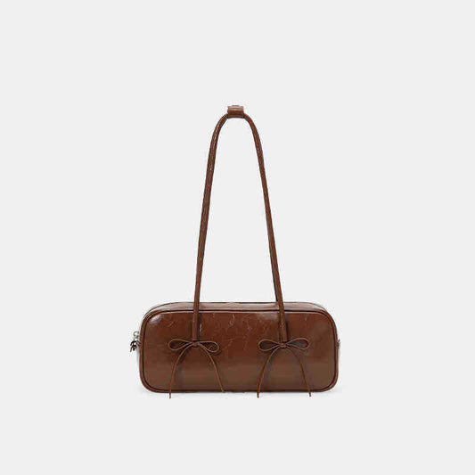 Red Bow Baguette Bag for Feminine Chic Daily Styling US Use