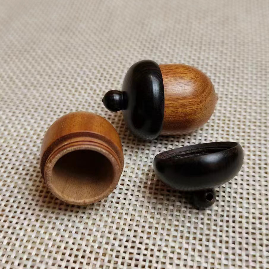 Ebony Acorn Pendant Keychain