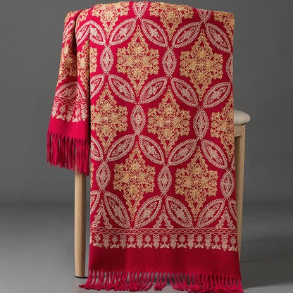 Buy Autumn Winter Golden Silk Lily Embroidered Xinjiang Cashmere