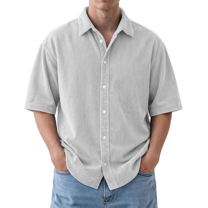 Buy Men’s Loose-Fit Corduroy Short-Sleeve Shirt Online