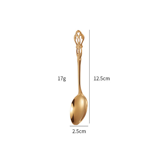 Gold Plated Stainless Steel Spoon Western Dinnerware Set