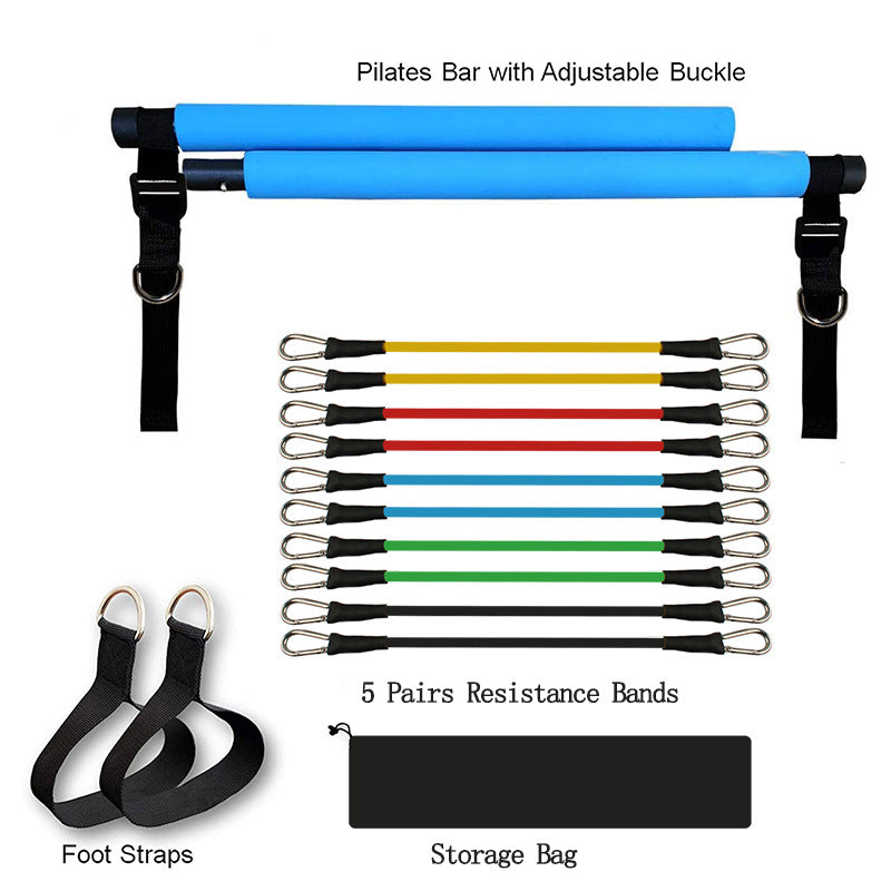 Yoga Pilates Bar Portable Gym Accessories Resistance Bands