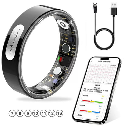 ECG Heart Rate Blood Oxygen Smart Health Ring