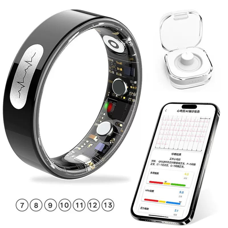 ECG Heart Rate Blood Oxygen Smart Health Ring