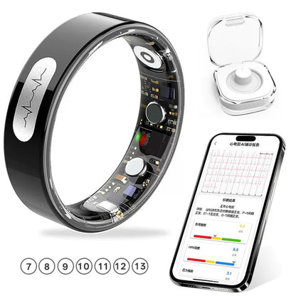 ECG Heart Rate Blood Oxygen Smart Health Ring