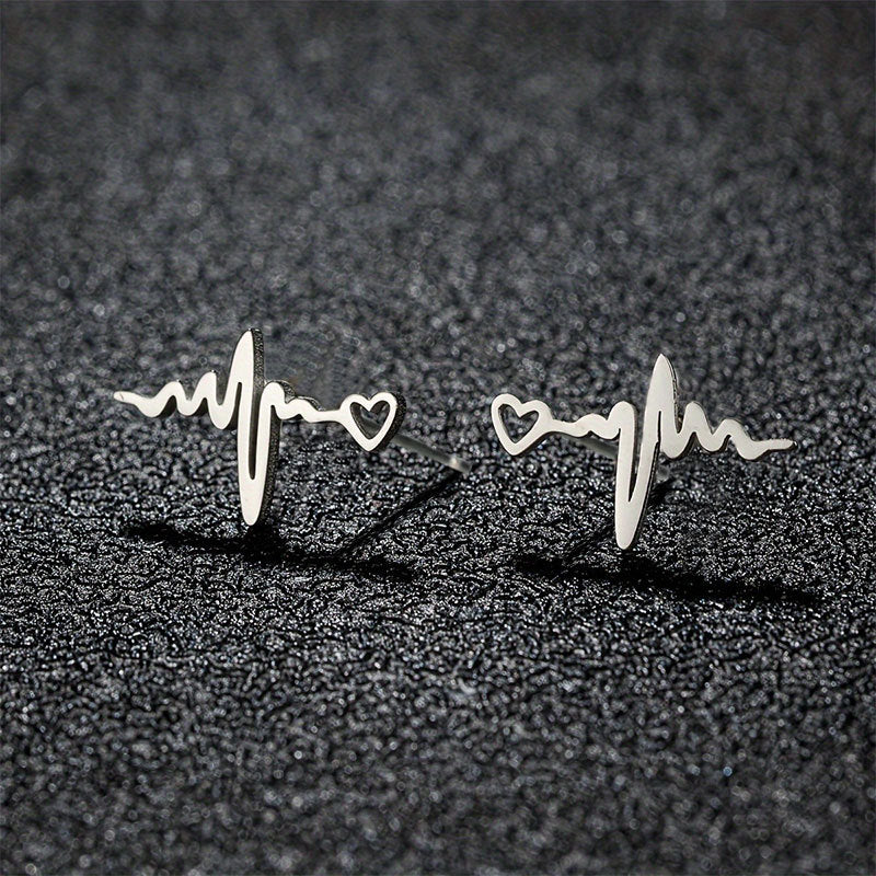ECG stud earrings