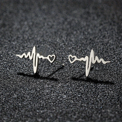 ECG stud earrings