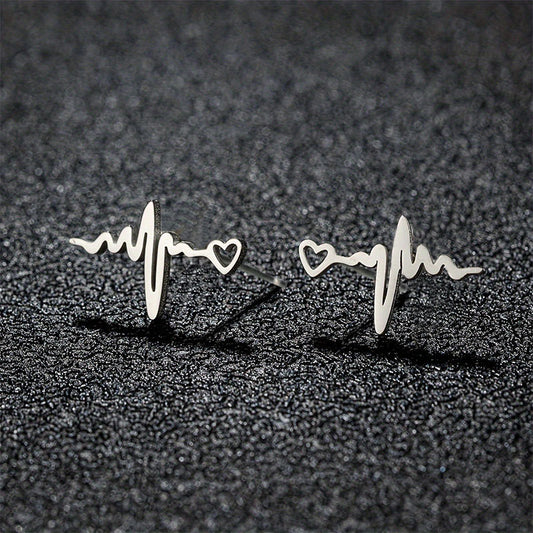 ECG stud earrings