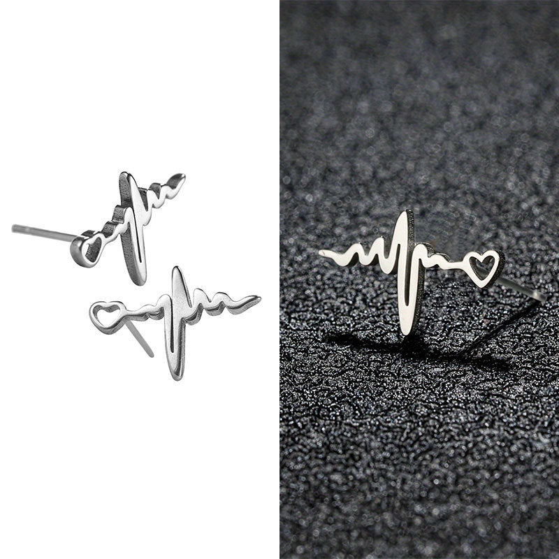ECG stud earrings