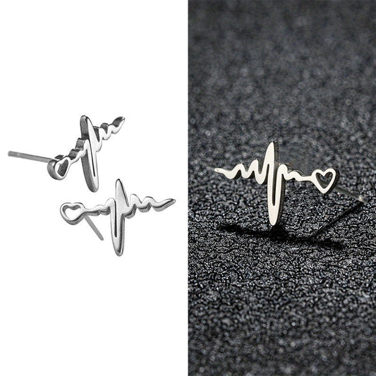 ECG stud earrings