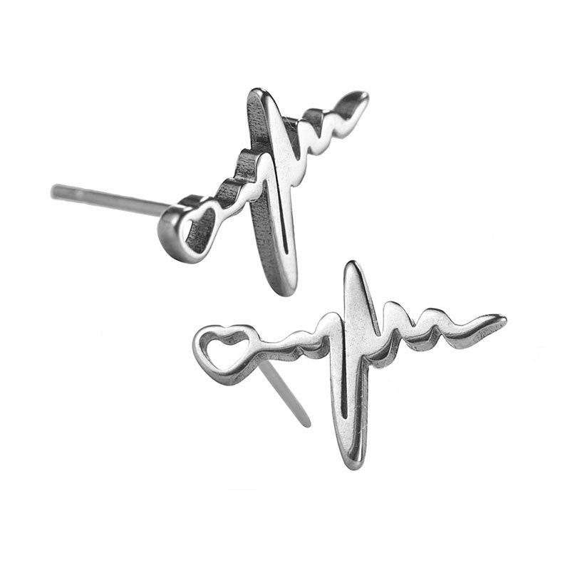 ECG stud earrings