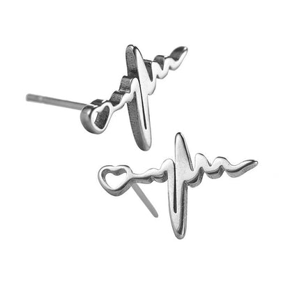 ECG stud earrings