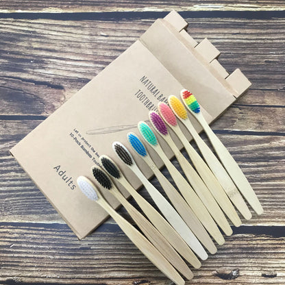 Eco-Friendly Bamboo Toothbrush with Soft Bristles for Adults