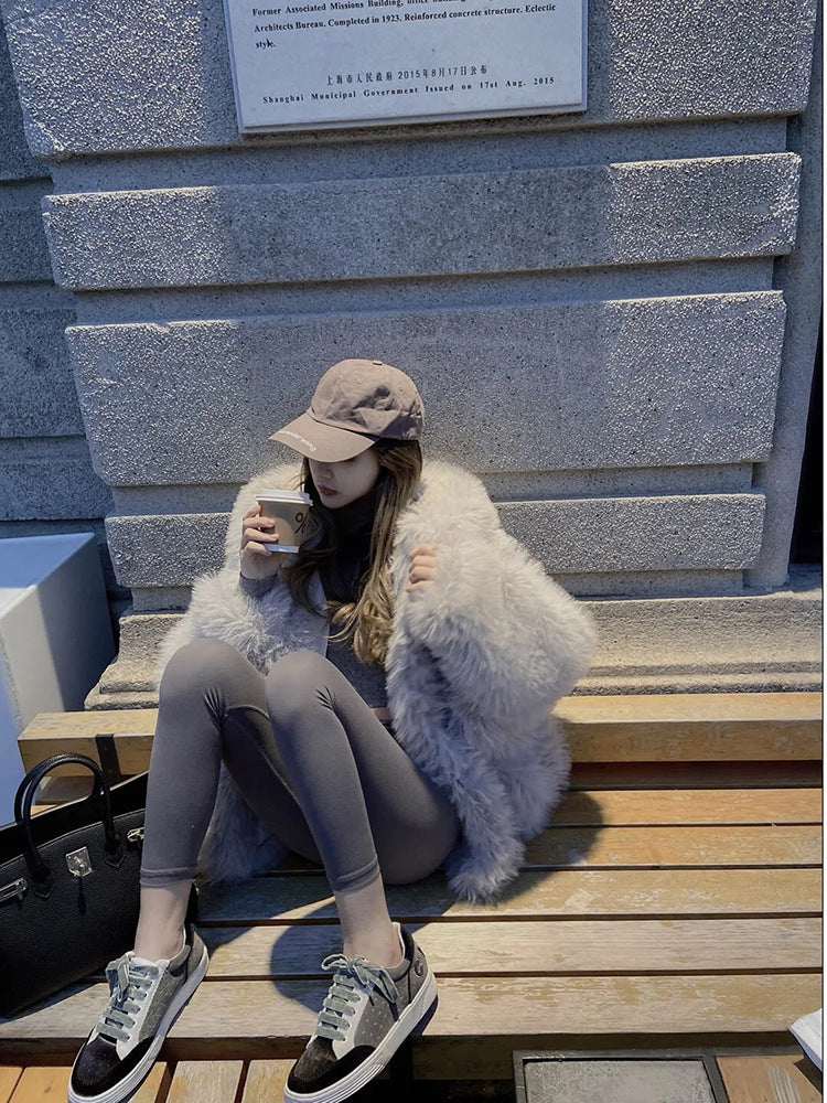 Eco-friendly fox fur coat