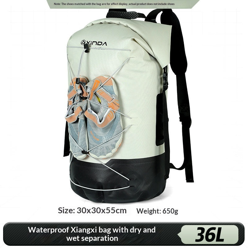 Stream-Tracking Backpack Waterproof Dry Wet Separation Bag