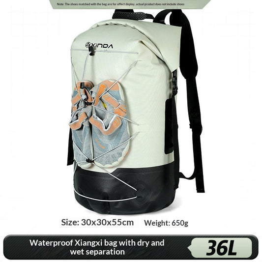 Stream-Tracking Backpack Waterproof Dry Wet Separation Bag