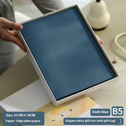 Soft Leather Covered Notebook with Litchi Pattern for Notes