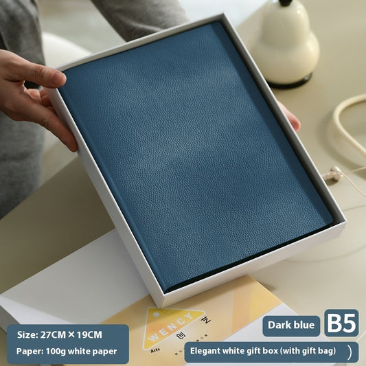 Soft Leather Covered Notebook with Litchi Pattern for Notes