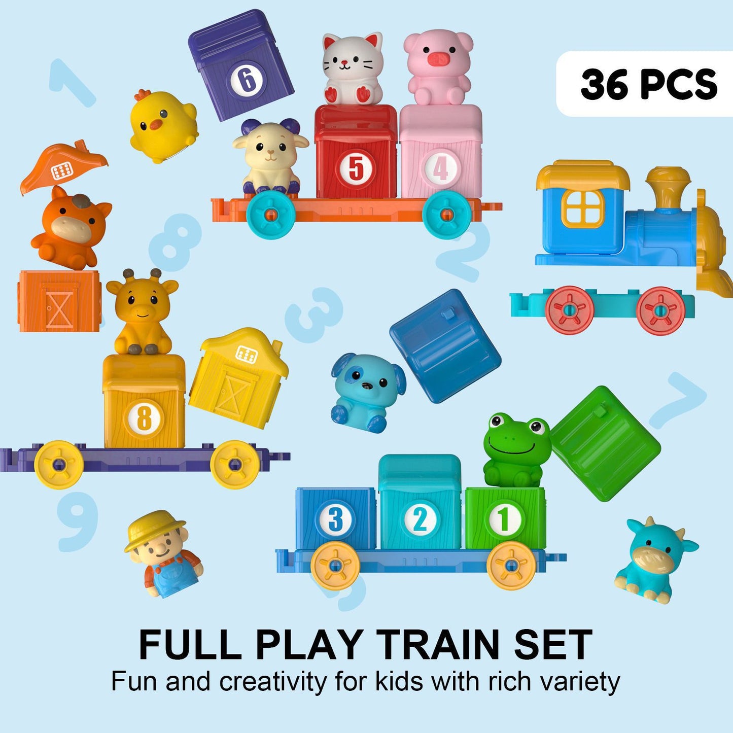 Educational Farm Train Building Set