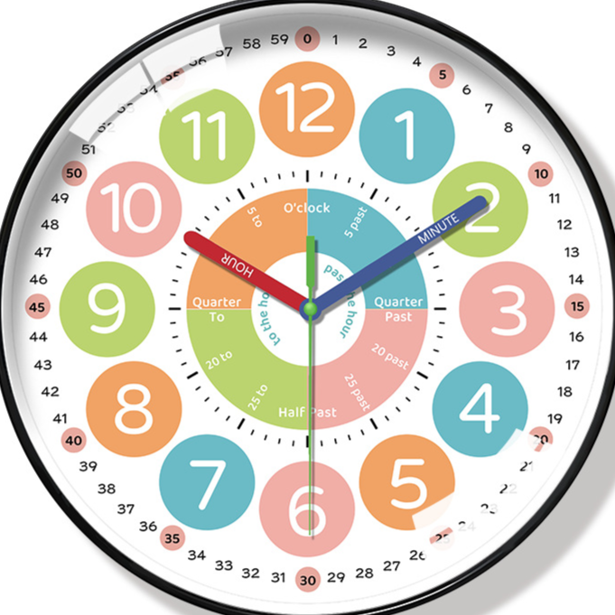 Educational Silent Wall Clock