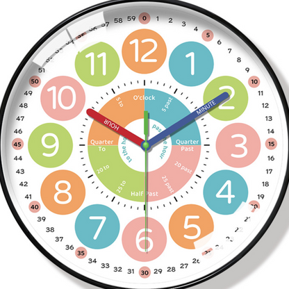 Educational Silent Wall Clock